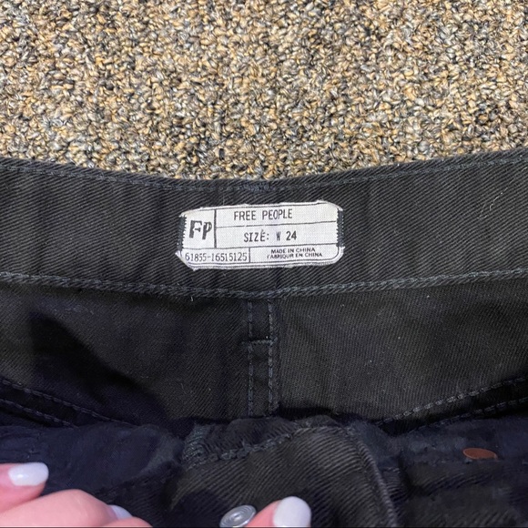 Free People Black Lacey Denim Cutoff Shorts - Picture 3 of 9